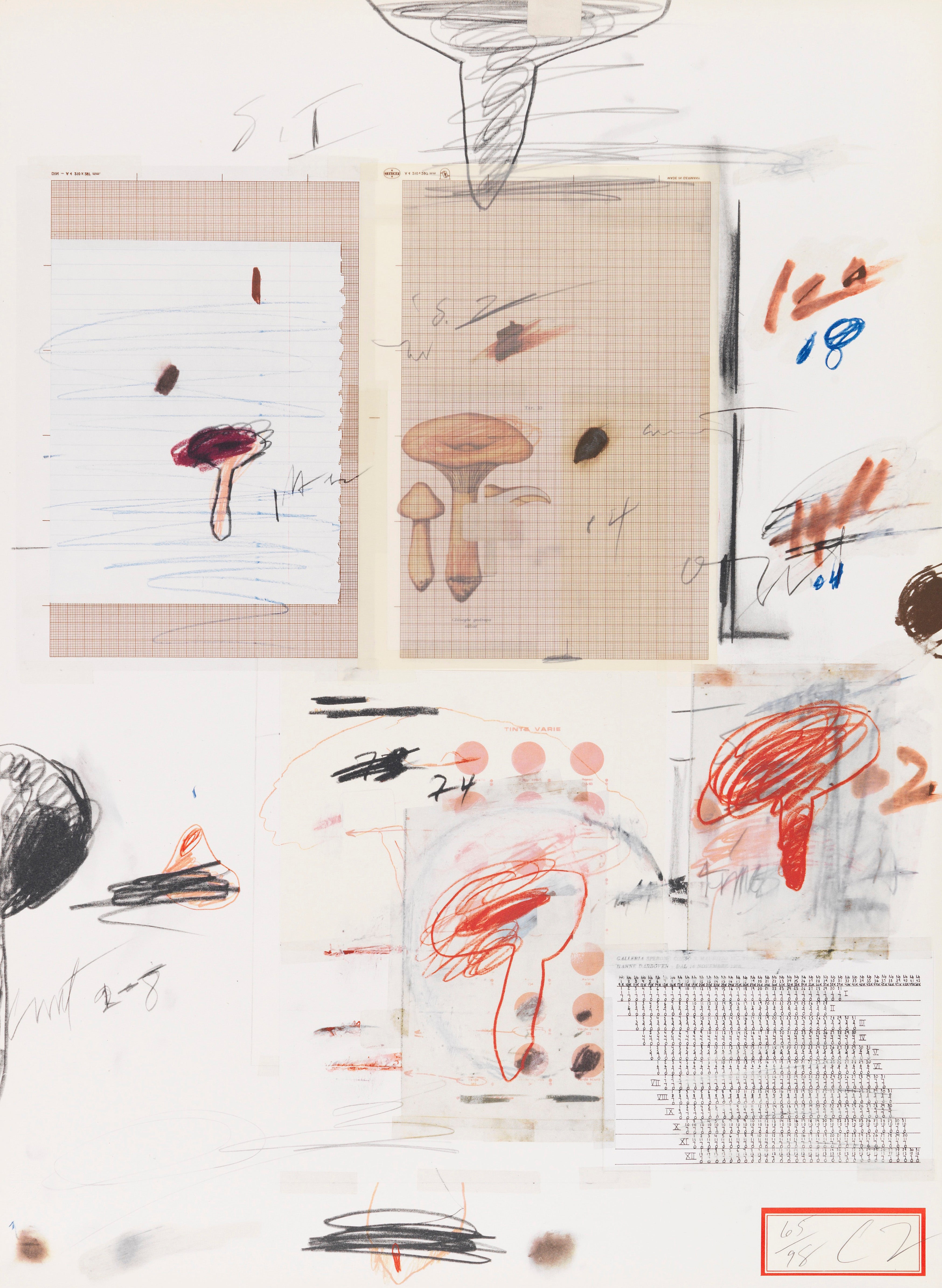 Plate IV, from Natural History Part I: Mushrooms, 1974 by Cy Twombly