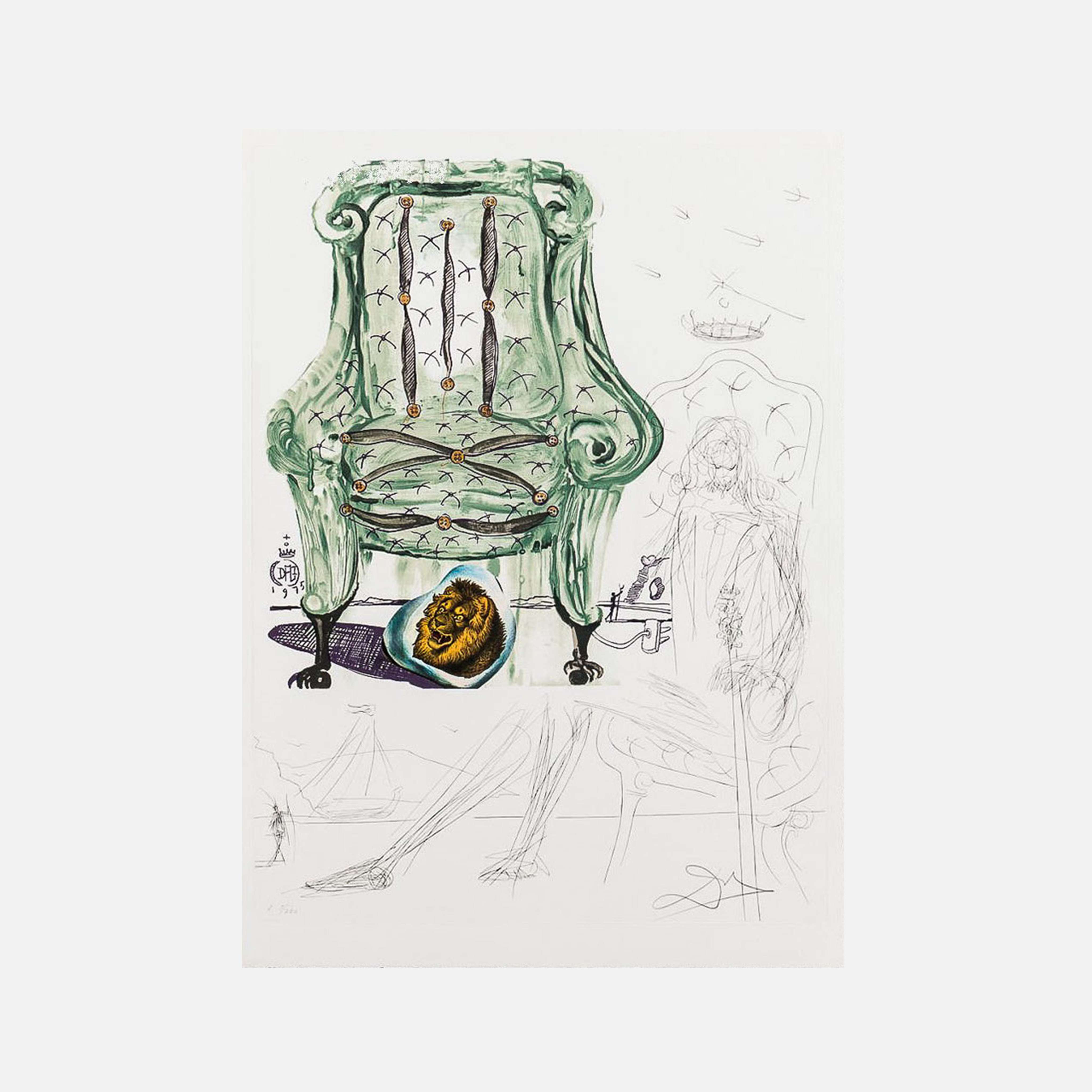 Breathing Pneumatic Armchair (Imagination & Objects of the Future Portfolio), 1975-1976 by Salvador Dali