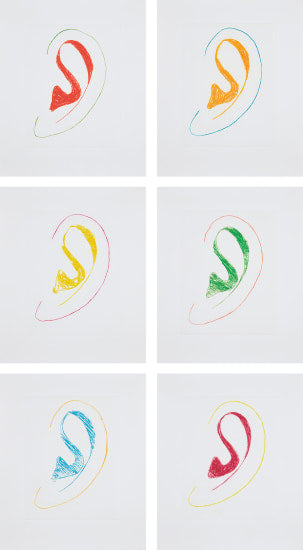 Six Ear Drawings (Complementary Colors) (H.175-H.180), 2007