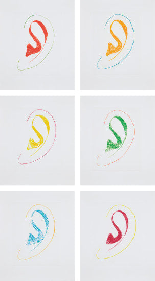 Six Ear Drawings (Complementary Colors) (H.175-H.180), 2007 by  John Baldessari