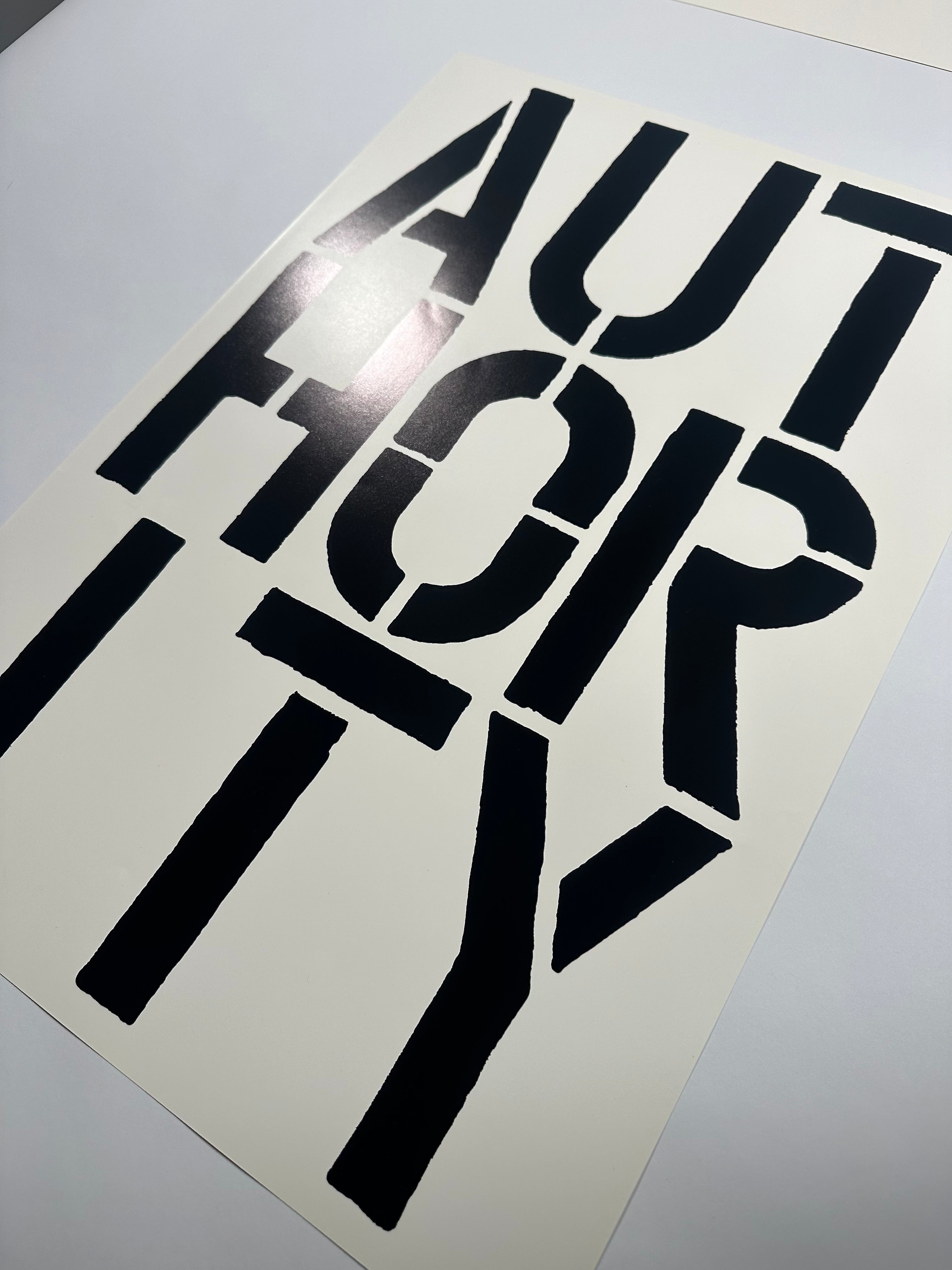 Authority (page from Black Book), 1989 by  Christopher Wool