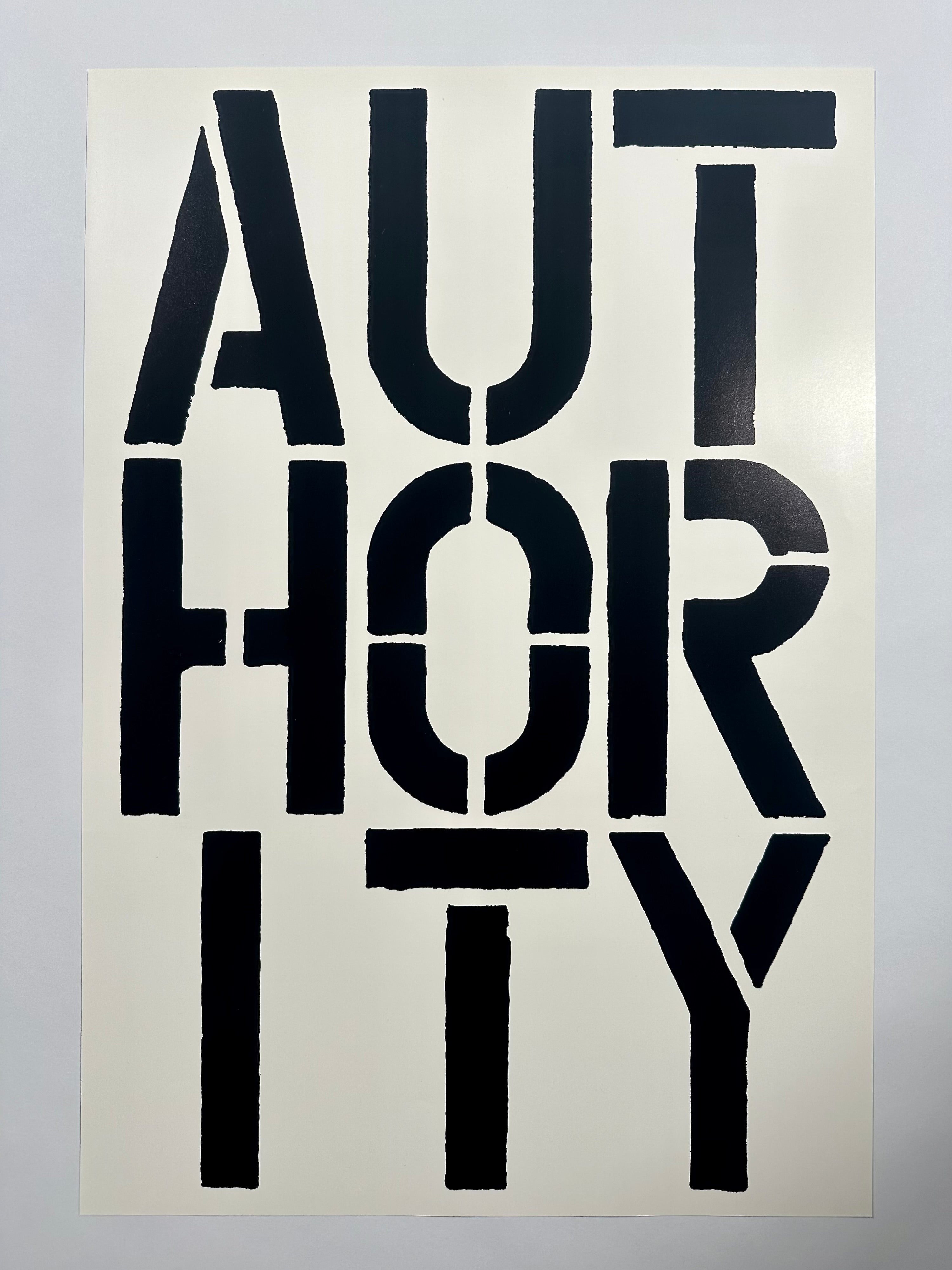 Authority (page from Black Book), 1989 by  Christopher Wool