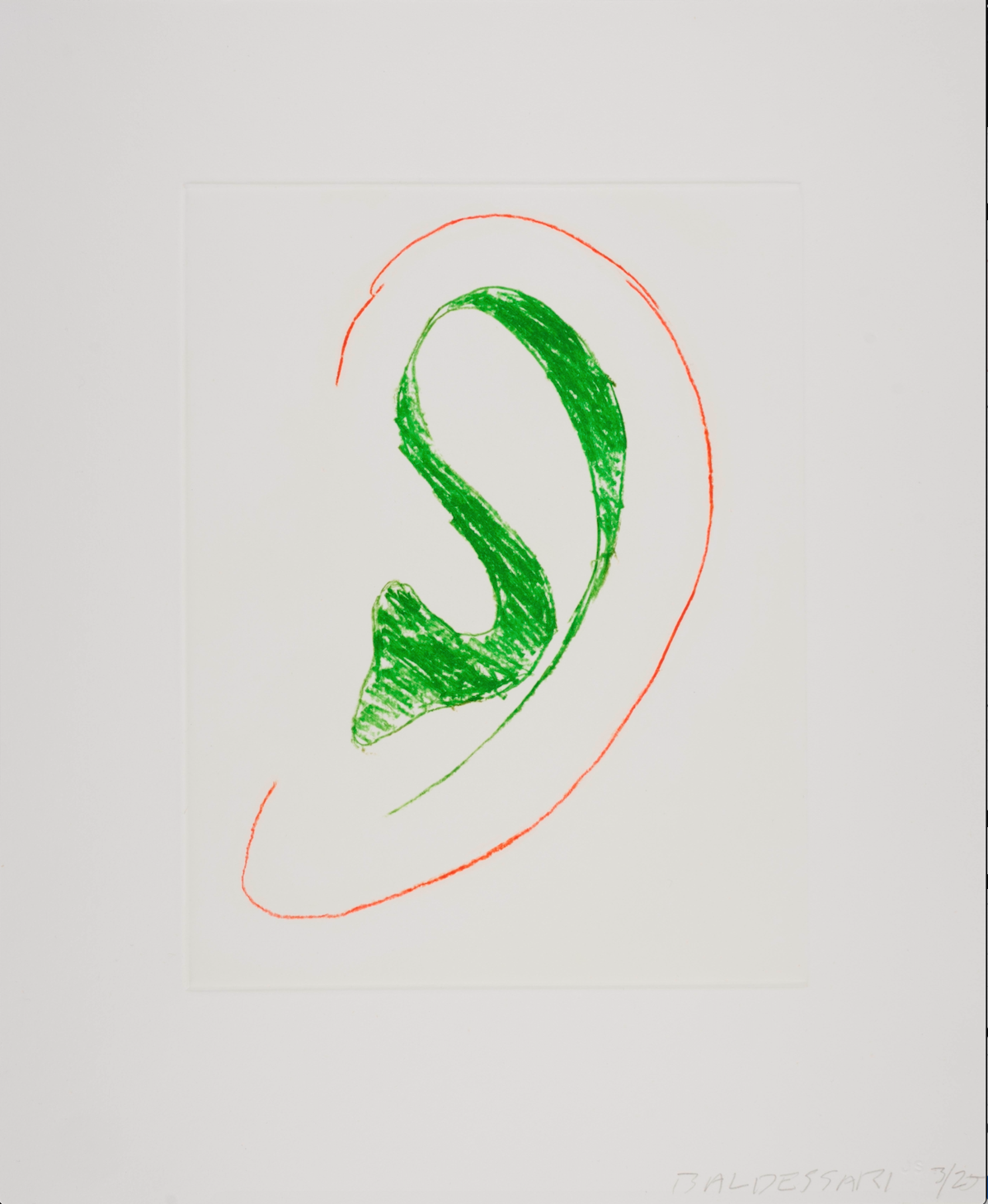 Six Ear Drawings (Complementary Colors) (H.175-H.180), 2007 by  John Baldessari