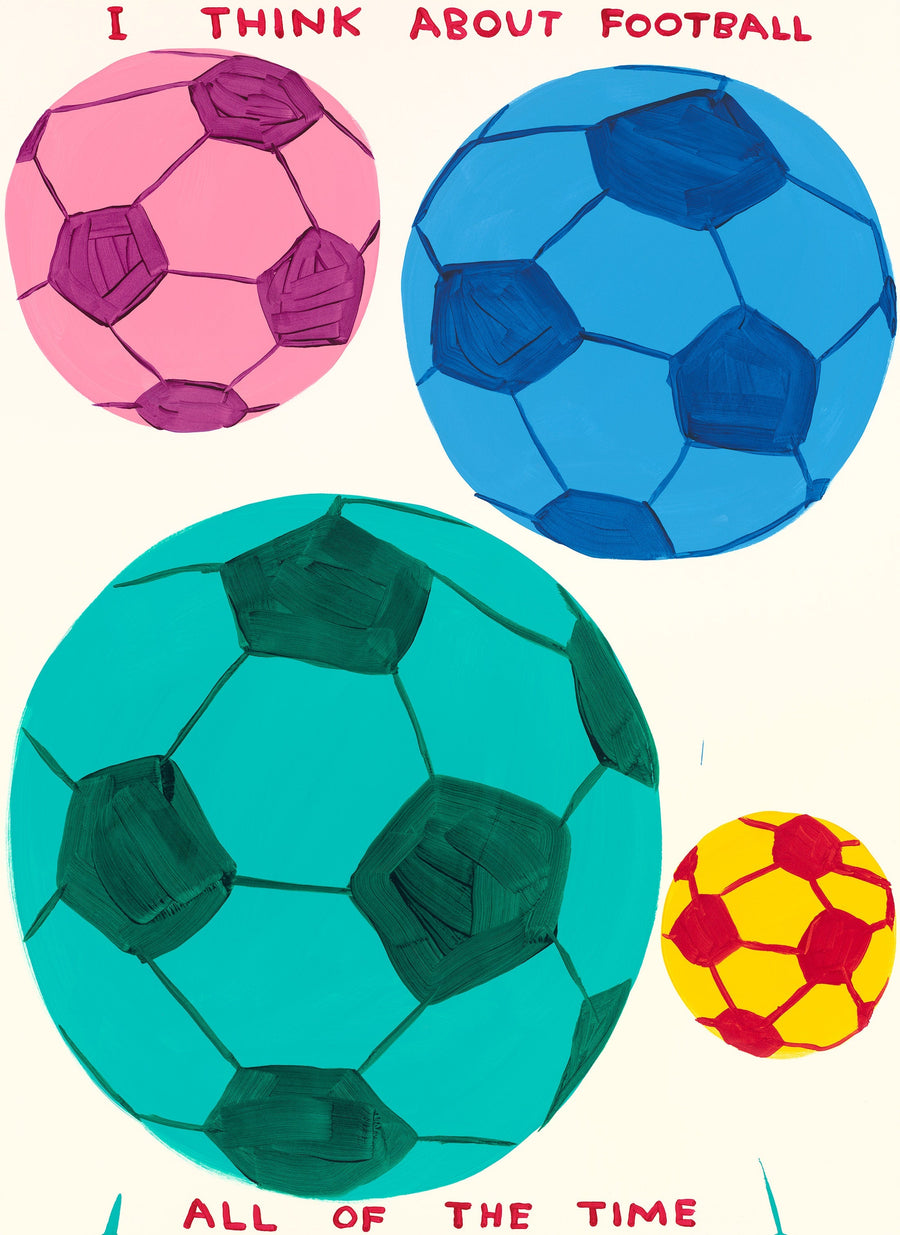 I think about football all the time, 2023 by  David Shrigley