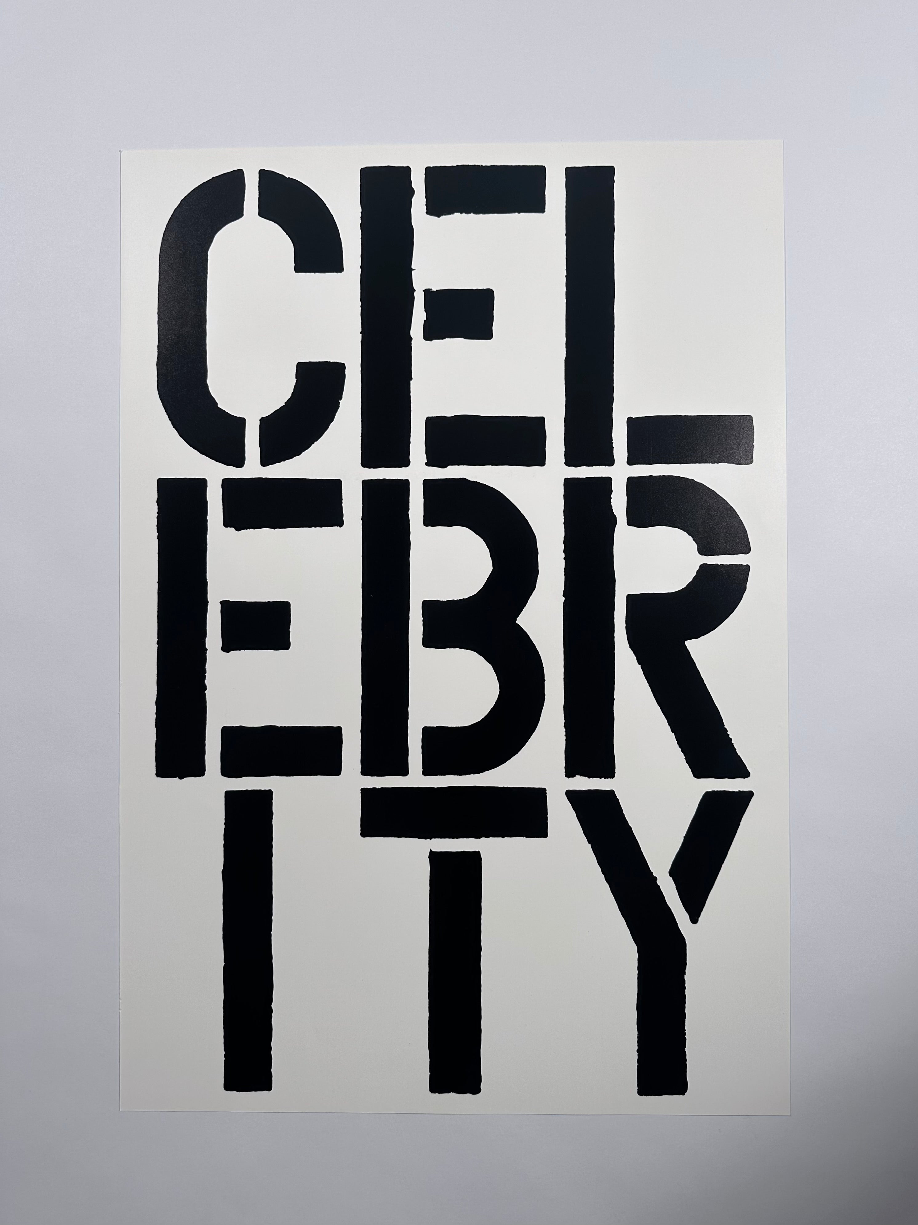 Celebrity (page from Black Book), 1989 by  Christopher Wool