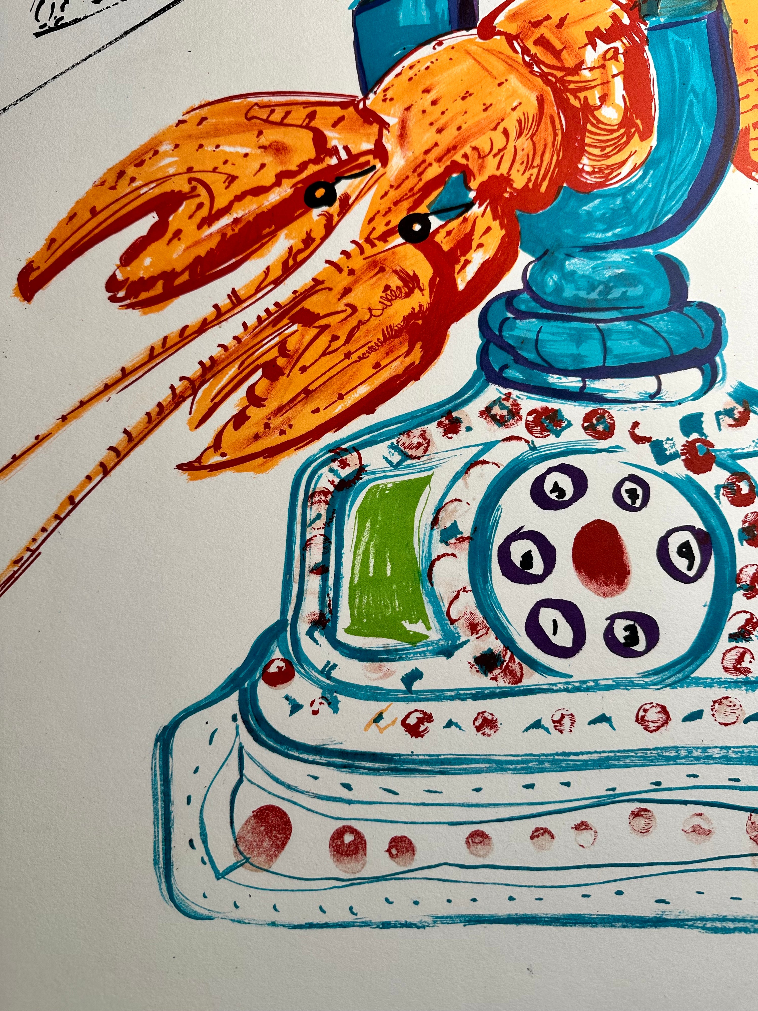 Cybernetic Lobster Telephone (Imagination & Objects of the Future Portfolio), 1975-1976 by  Salvador Dali