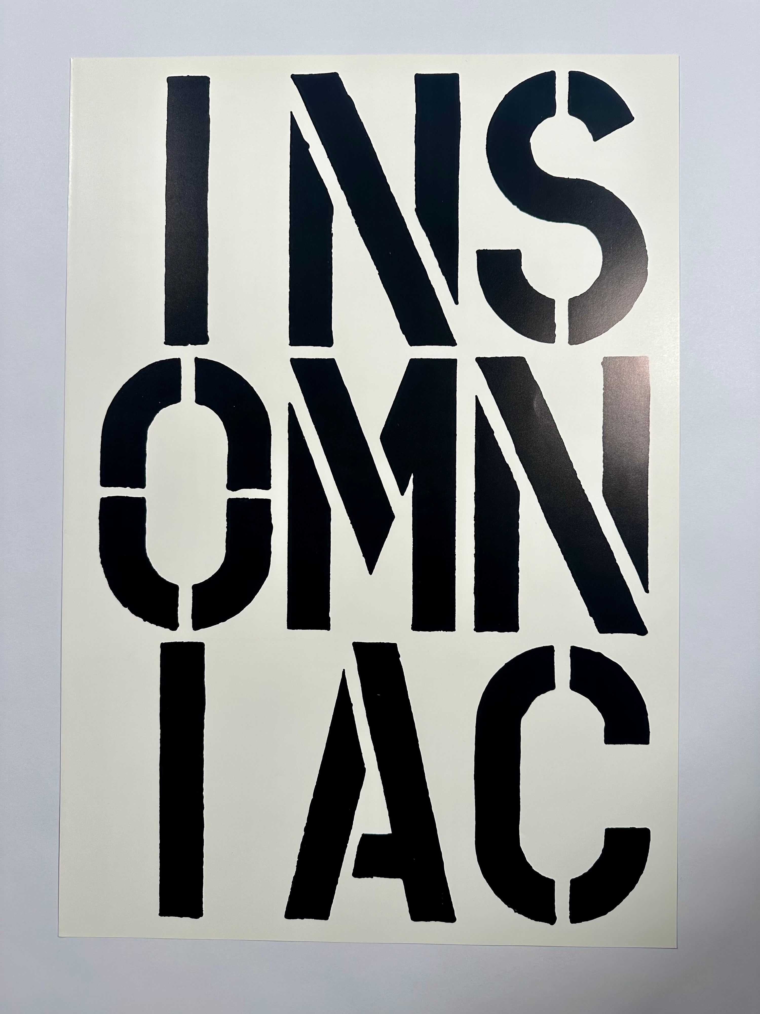 Insomniac (page from Black Book), 1989 by  Christopher Wool