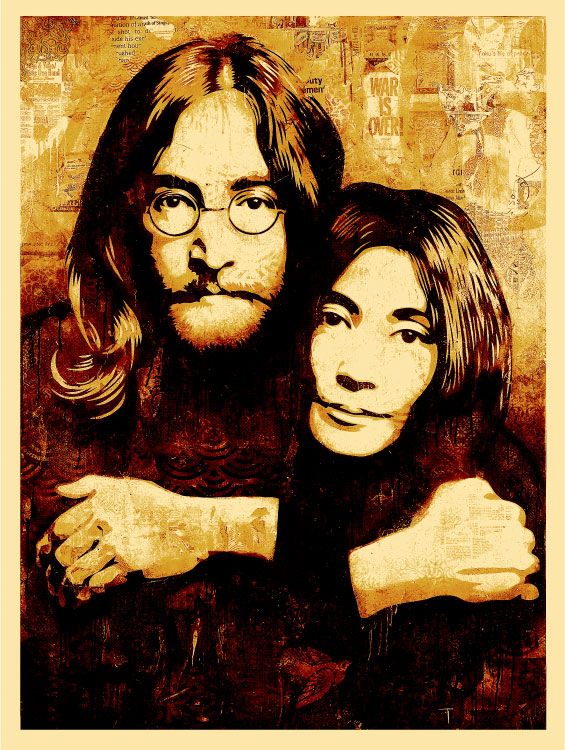 John & Yoko Canvas, 2010 by  Shepard Fairey