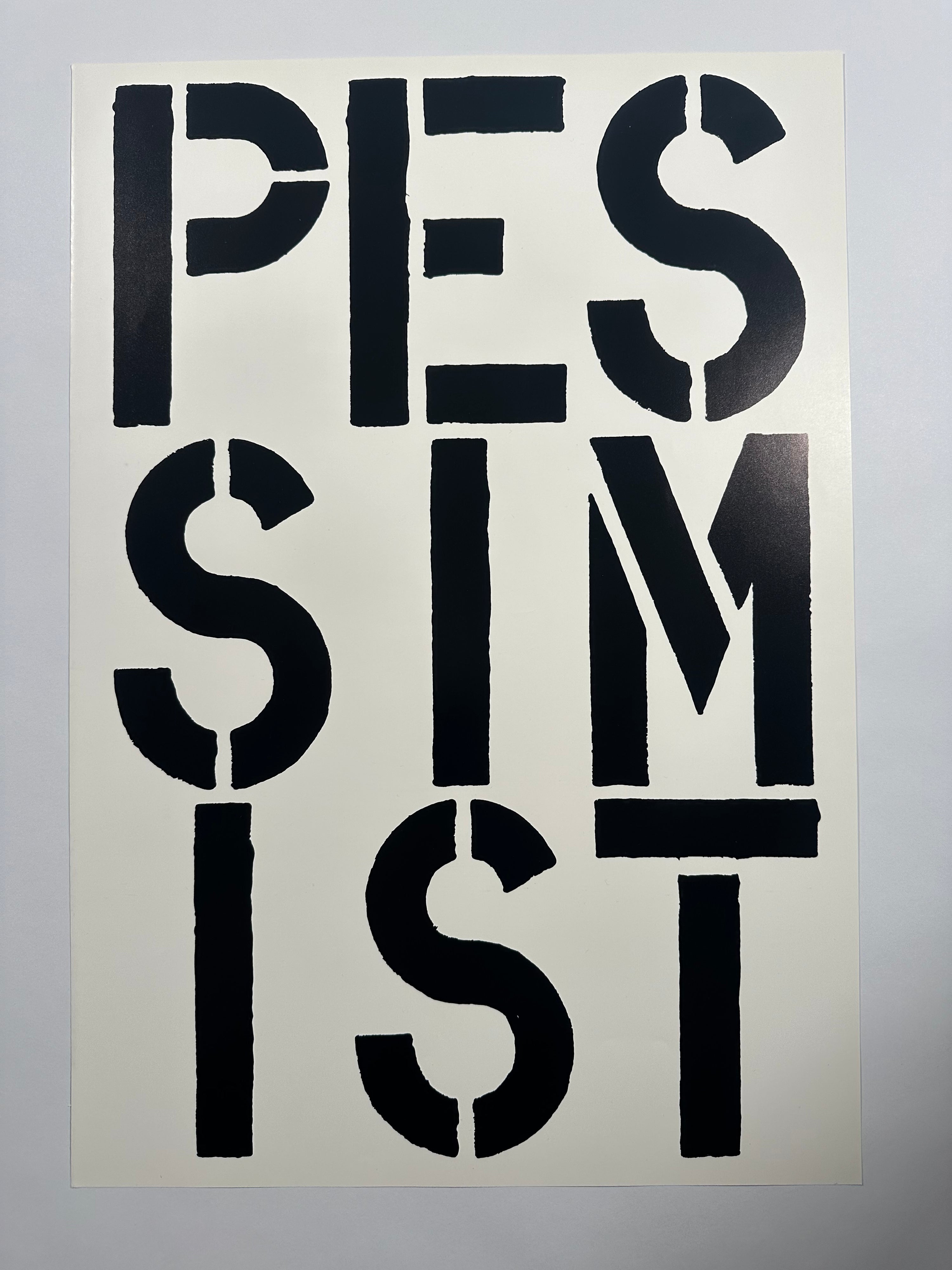 Pessimist (page from Black Book), 1989 by  Christopher Wool