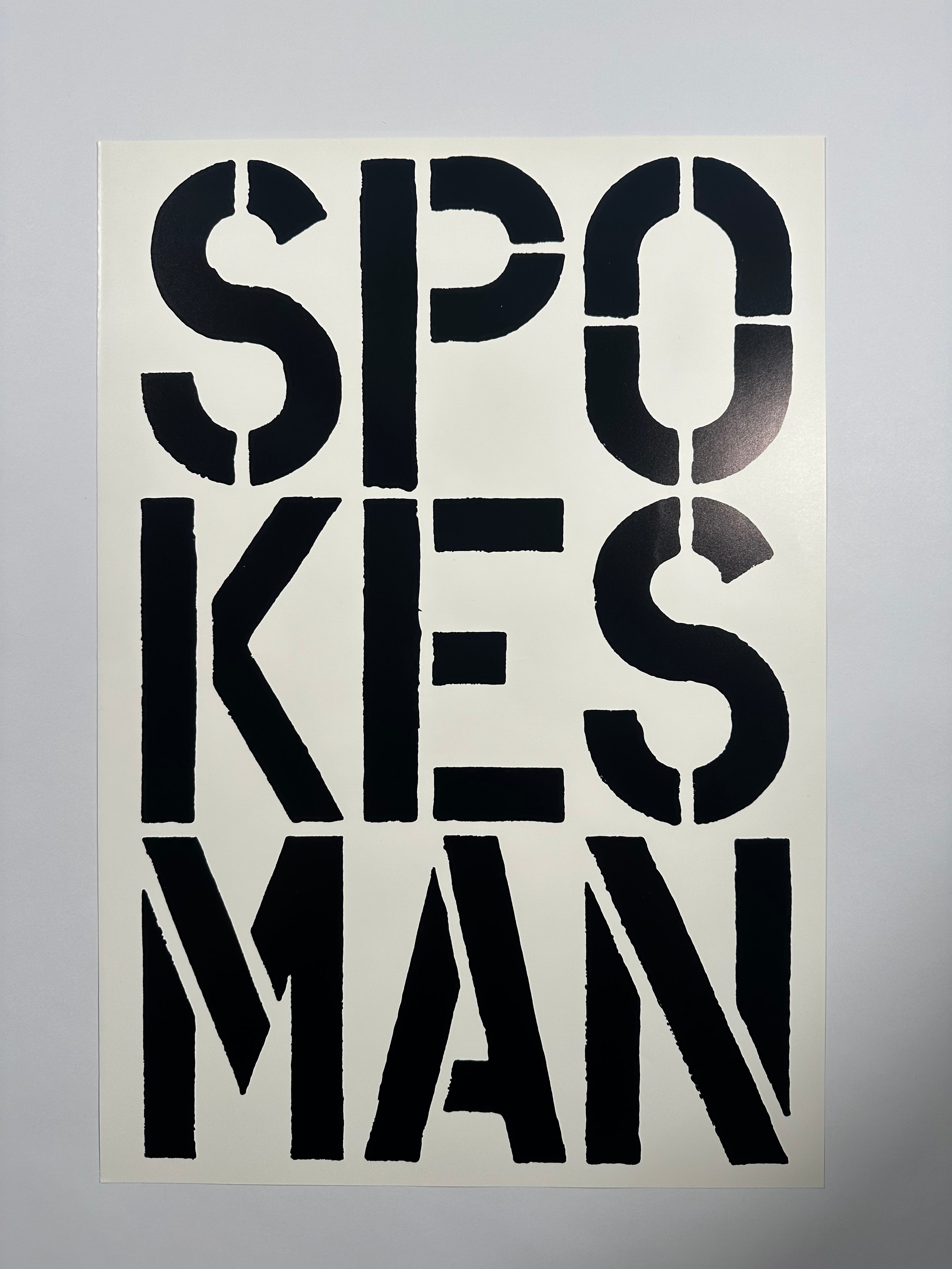 Spokesman (Page from Black Book), 1989 by  Christopher Wool