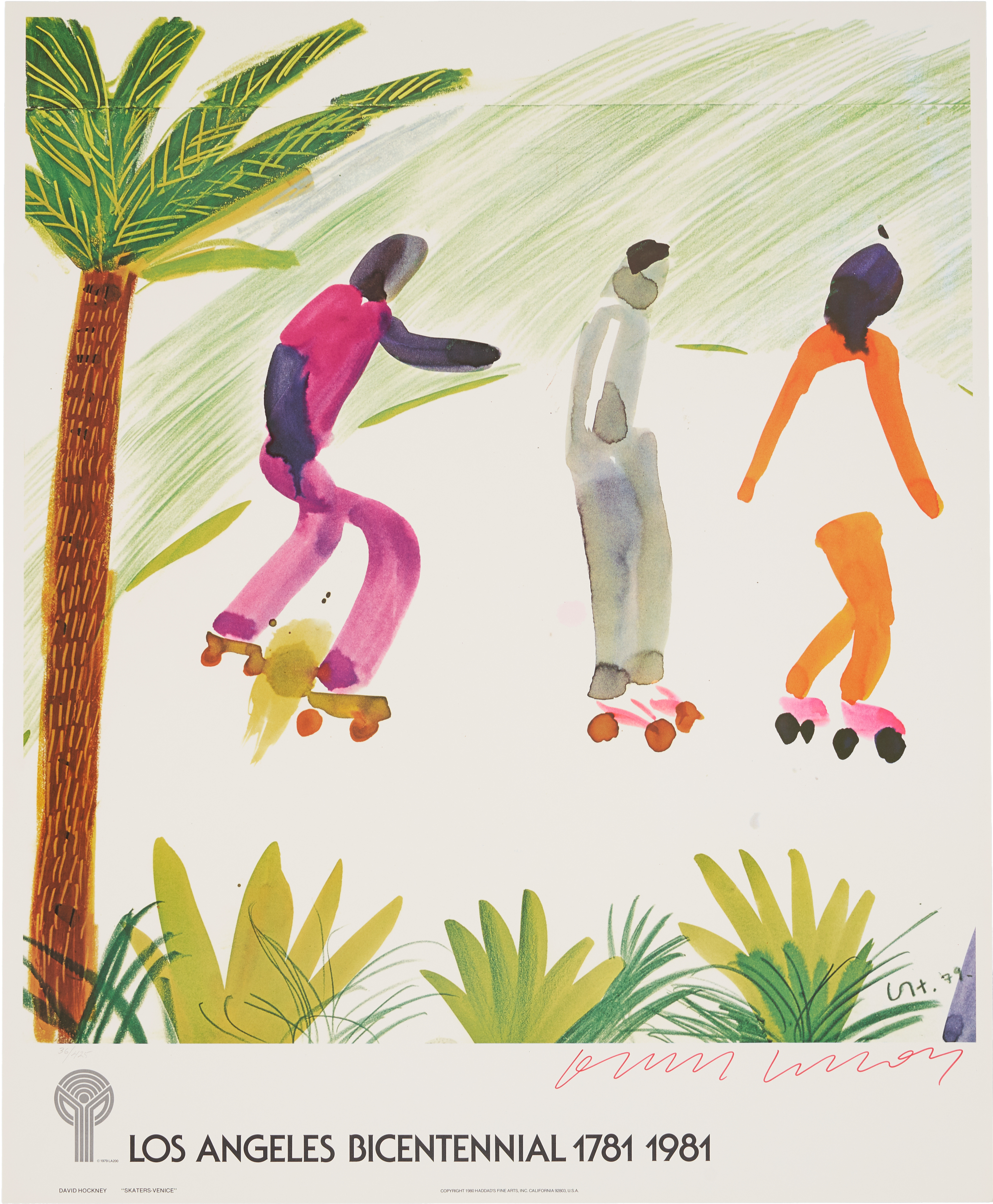 David Hockney, Los Angeles Bicentennial 1781-1981 Poster by David Hockney